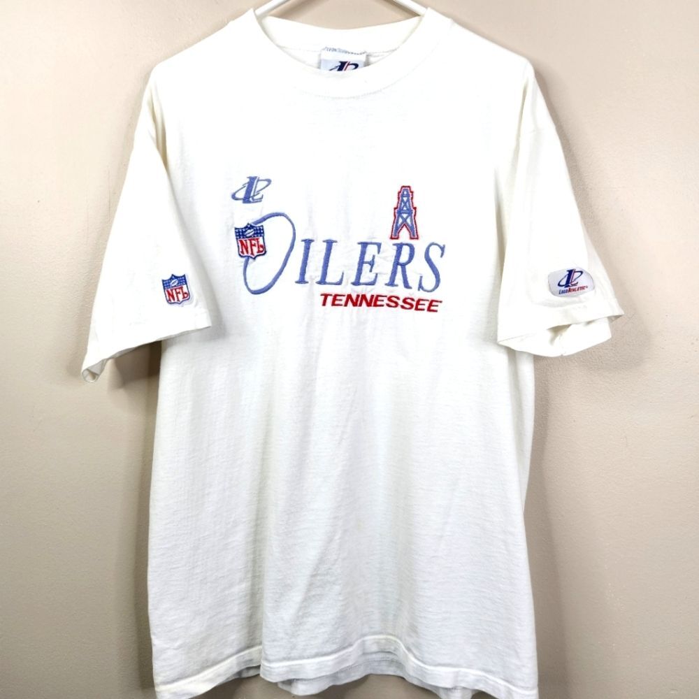 Vintage Logo Athletic Tennessee Oilers Embroidered Short Sleeve Crew Neck Tee M